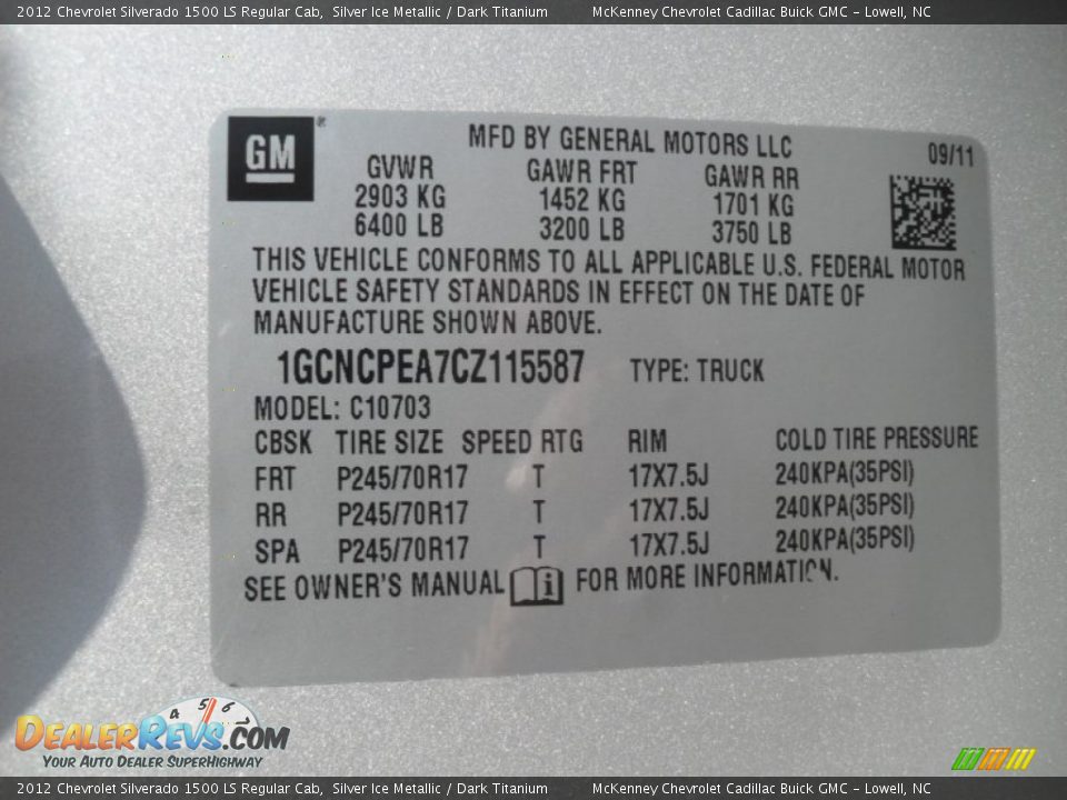 2012 Chevrolet Silverado 1500 LS Regular Cab Silver Ice Metallic / Dark Titanium Photo #6