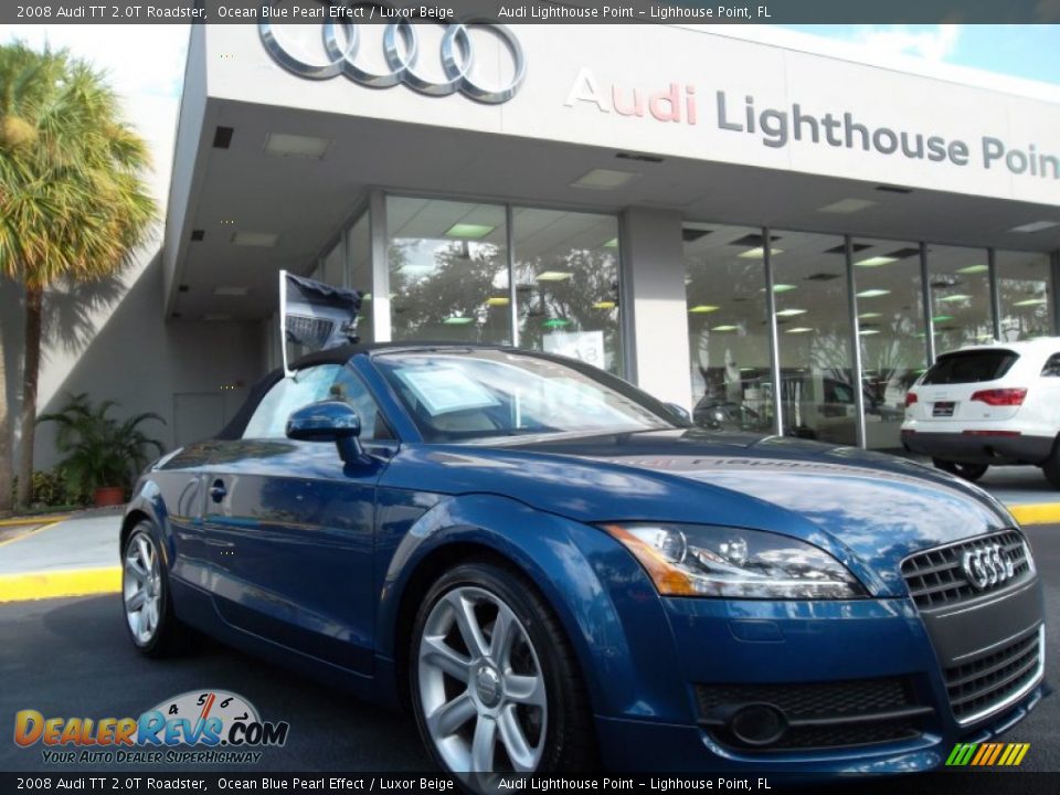 2008 Audi TT 2.0T Roadster Ocean Blue Pearl Effect / Luxor Beige Photo #1