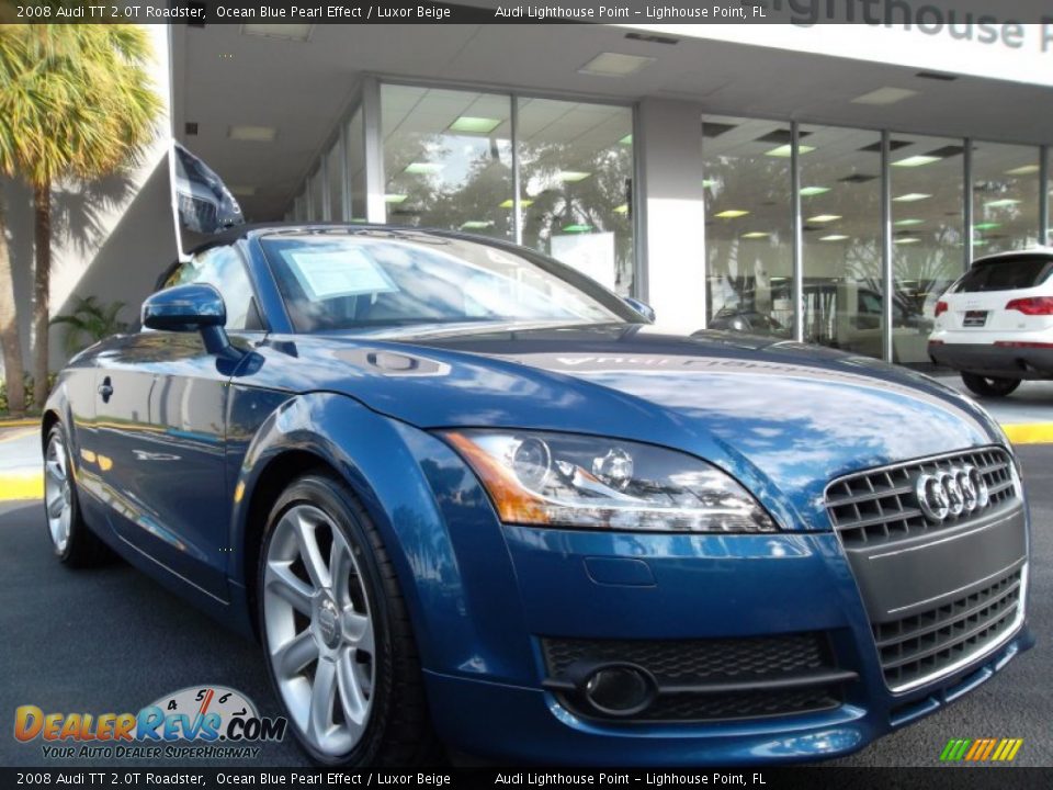 2008 Audi TT 2.0T Roadster Ocean Blue Pearl Effect / Luxor Beige Photo #2