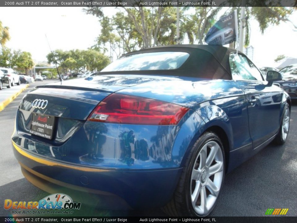 2008 Audi TT 2.0T Roadster Ocean Blue Pearl Effect / Luxor Beige Photo #6