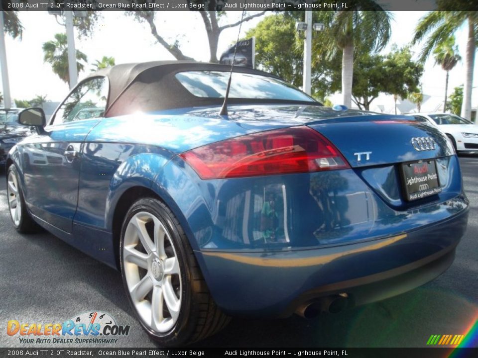 2008 Audi TT 2.0T Roadster Ocean Blue Pearl Effect / Luxor Beige Photo #9