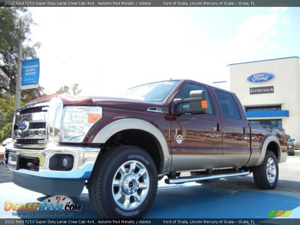 2012 Ford F250 Super Duty Lariat Crew Cab 4x4 Autumn Red Metallic / Adobe Photo #1
