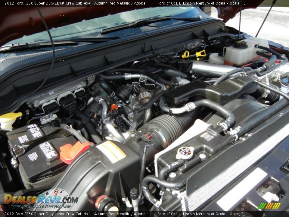 2012 Ford F250 Super Duty Lariat Crew Cab 4x4 Autumn Red Metallic / Adobe Photo #12