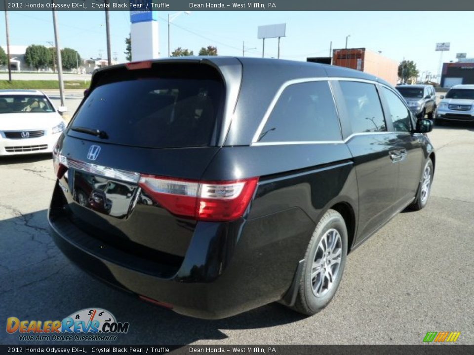 2012 Honda Odyssey EX-L Crystal Black Pearl / Truffle Photo #5