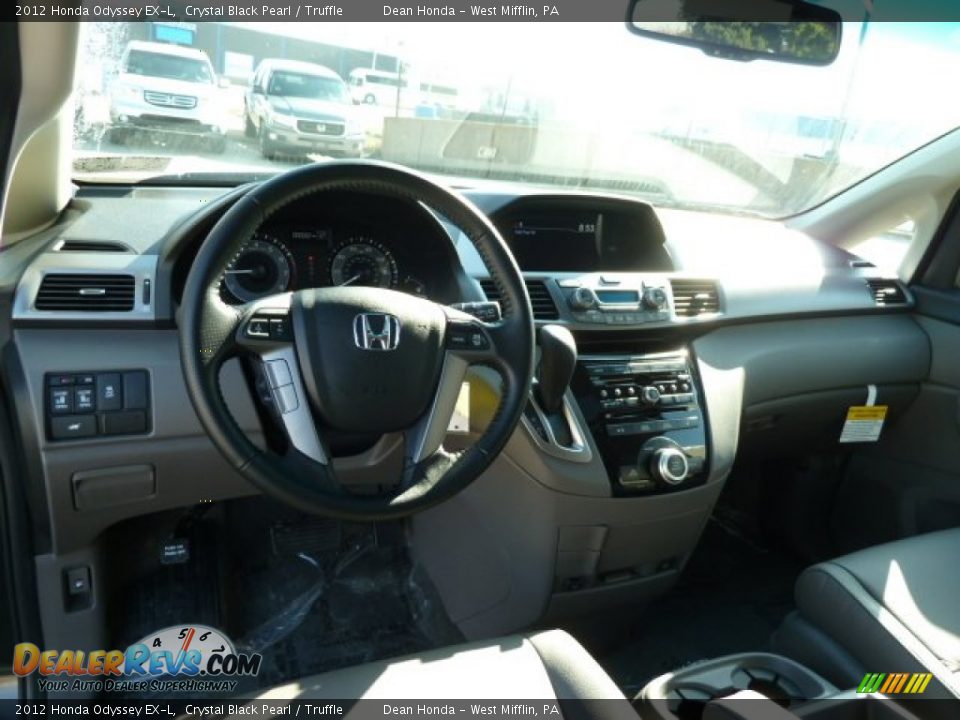 2012 Honda Odyssey EX-L Crystal Black Pearl / Truffle Photo #13