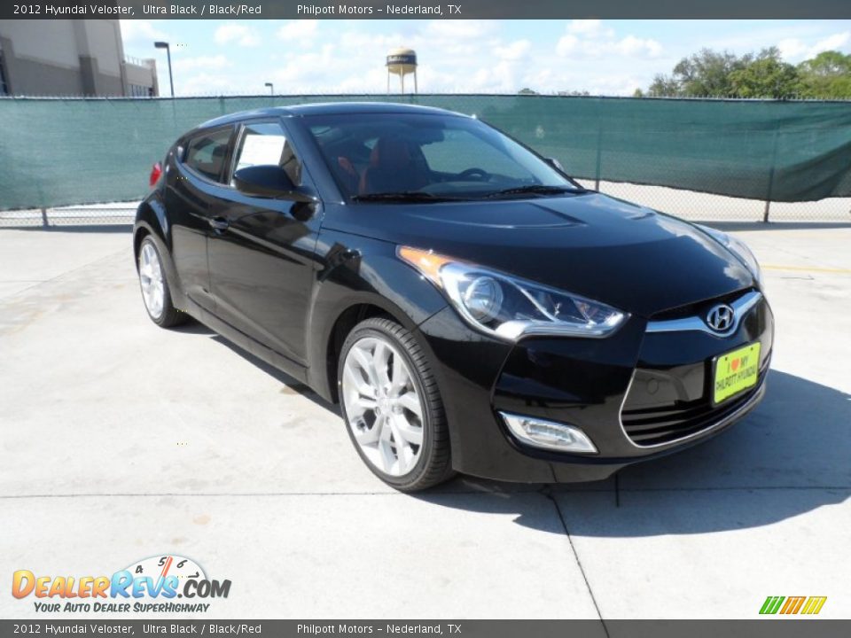 2012 Hyundai Veloster Ultra Black / Black/Red Photo #1