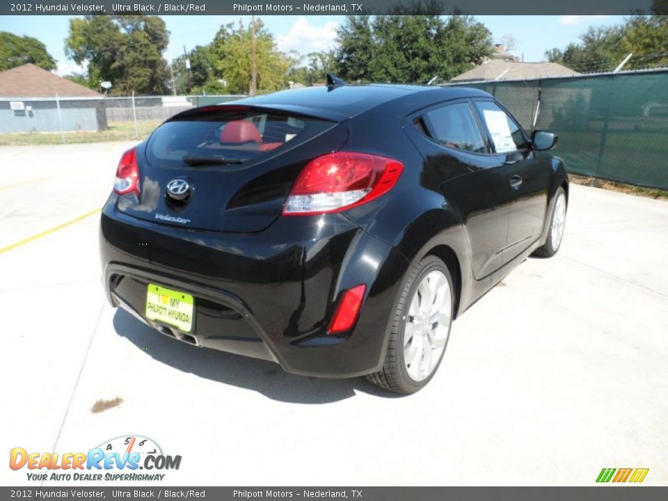 2012 Hyundai Veloster Ultra Black / Black/Red Photo #3