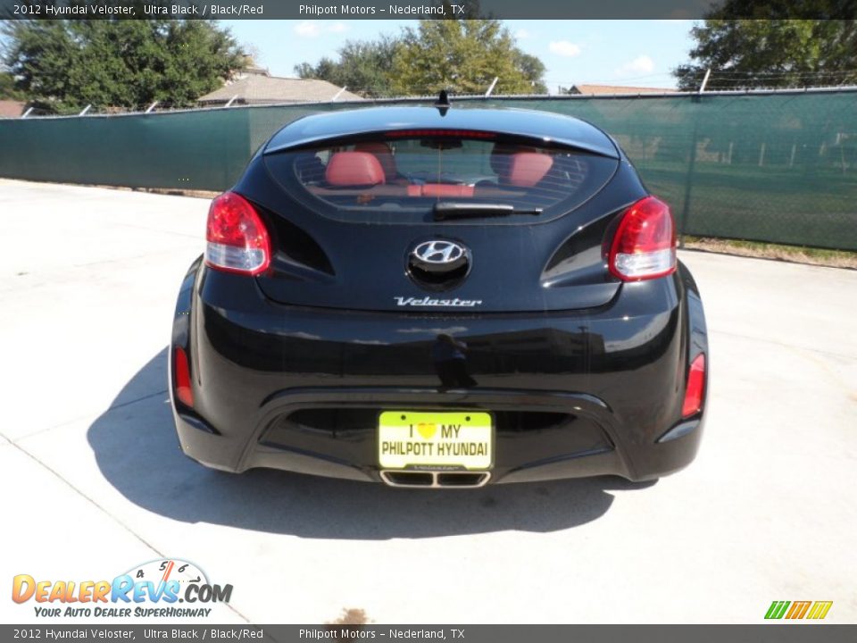 2012 Hyundai Veloster Ultra Black / Black/Red Photo #4