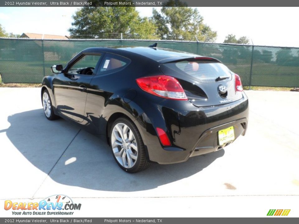 2012 Hyundai Veloster Ultra Black / Black/Red Photo #5