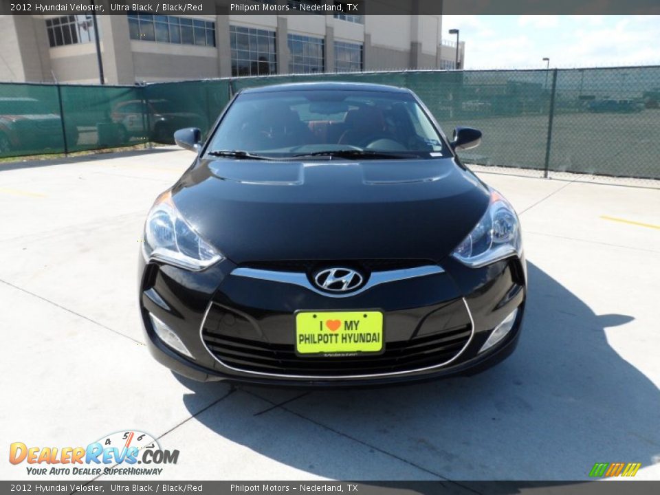 2012 Hyundai Veloster Ultra Black / Black/Red Photo #8