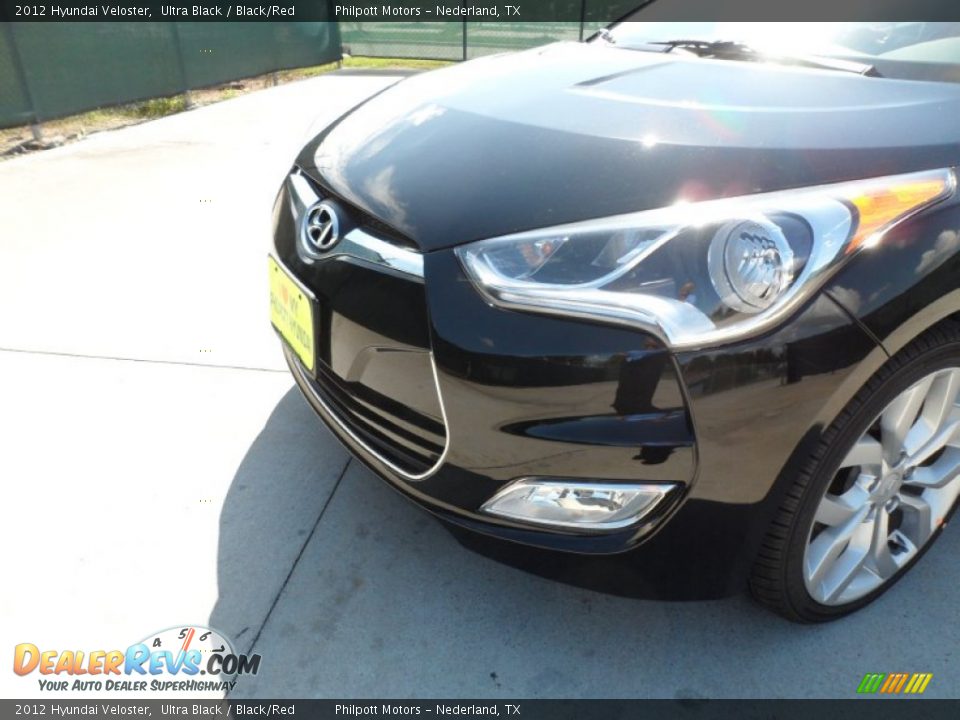 2012 Hyundai Veloster Ultra Black / Black/Red Photo #10