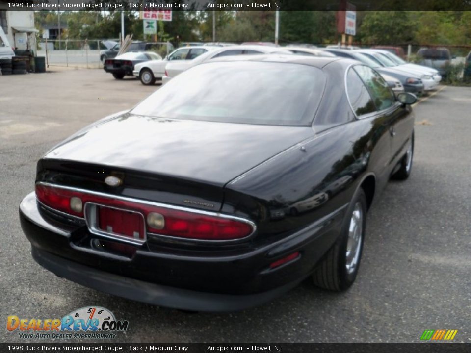 1998 Buick Riviera Supercharged Coupe Black / Medium Gray Photo #6