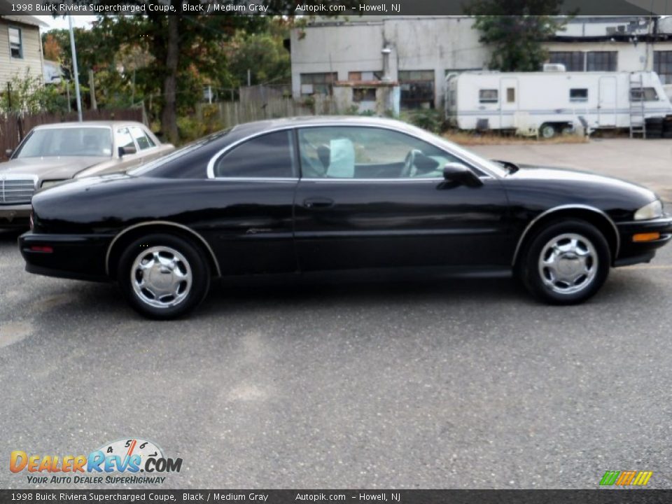 1998 Buick Riviera Supercharged Coupe Black / Medium Gray Photo #7