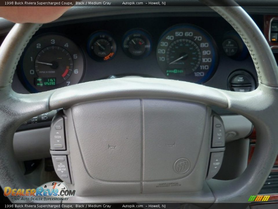1998 Buick Riviera Supercharged Coupe Black / Medium Gray Photo #20