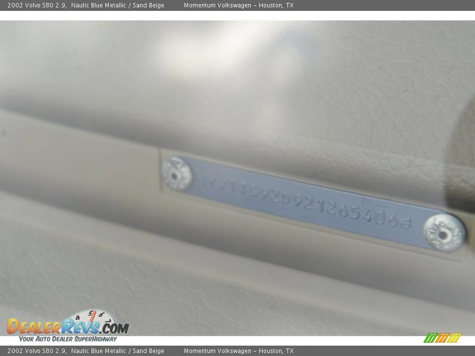 2002 Volvo S80 2.9 Nautic Blue Metallic / Sand Beige Photo #8