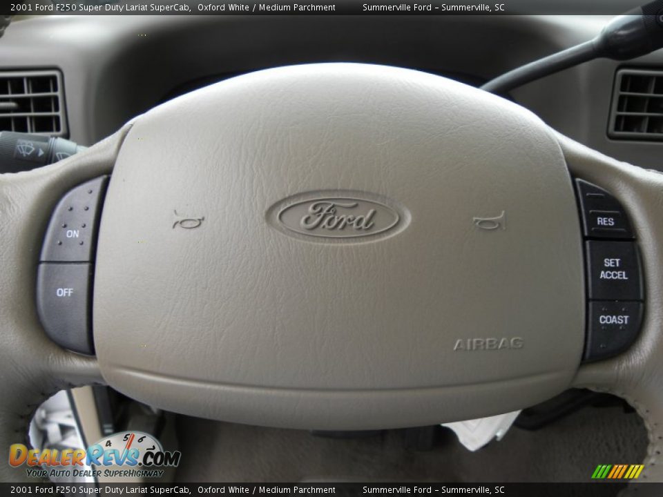 2001 Ford F250 Super Duty Lariat SuperCab Oxford White / Medium Parchment Photo #21