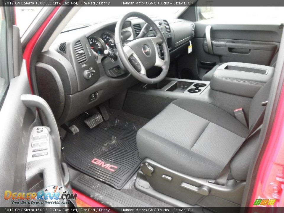 Ebony Interior 2012 Gmc Sierra 1500 Sle Crew Cab 4x4 Photo