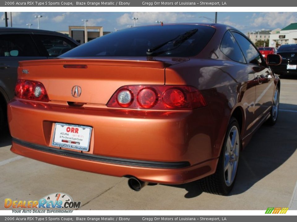 2006 Acura RSX Type S Sports Coupe Blaze Orange Metallic / Ebony Photo #5