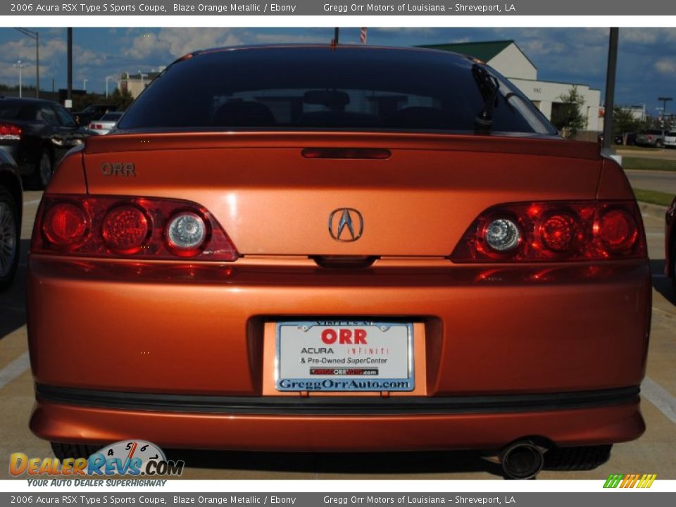 2006 Acura RSX Type S Sports Coupe Blaze Orange Metallic / Ebony Photo #6