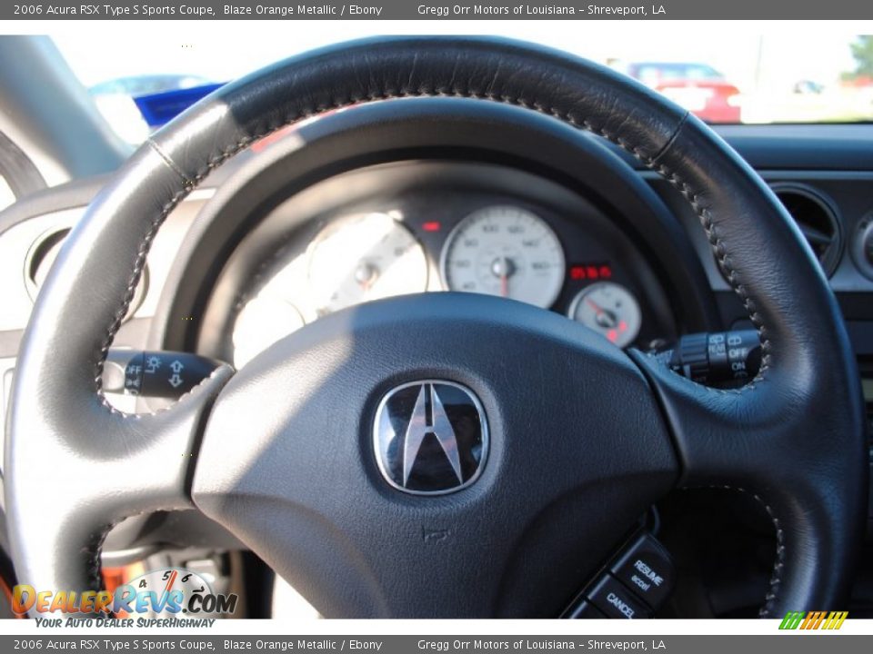 2006 Acura RSX Type S Sports Coupe Blaze Orange Metallic / Ebony Photo #19