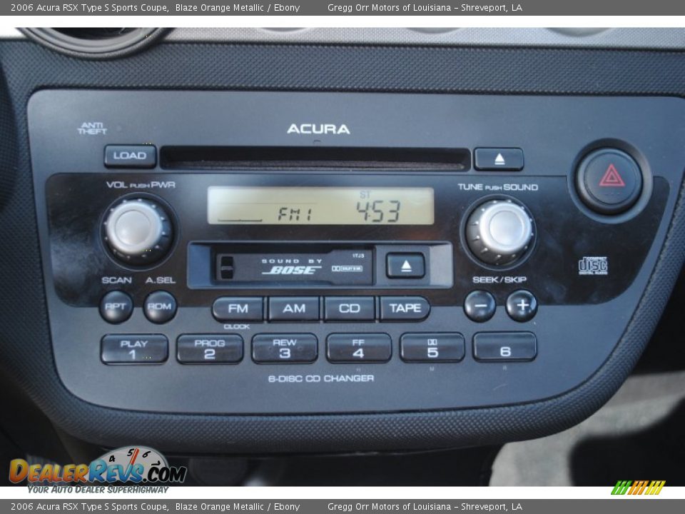 2006 Acura RSX Type S Sports Coupe Blaze Orange Metallic / Ebony Photo #20