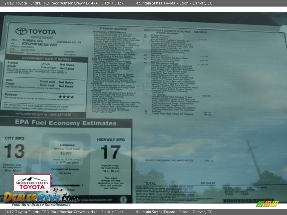 2012 Toyota Tundra TRD Rock Warrior CrewMax 4x4 Black / Black Photo #14