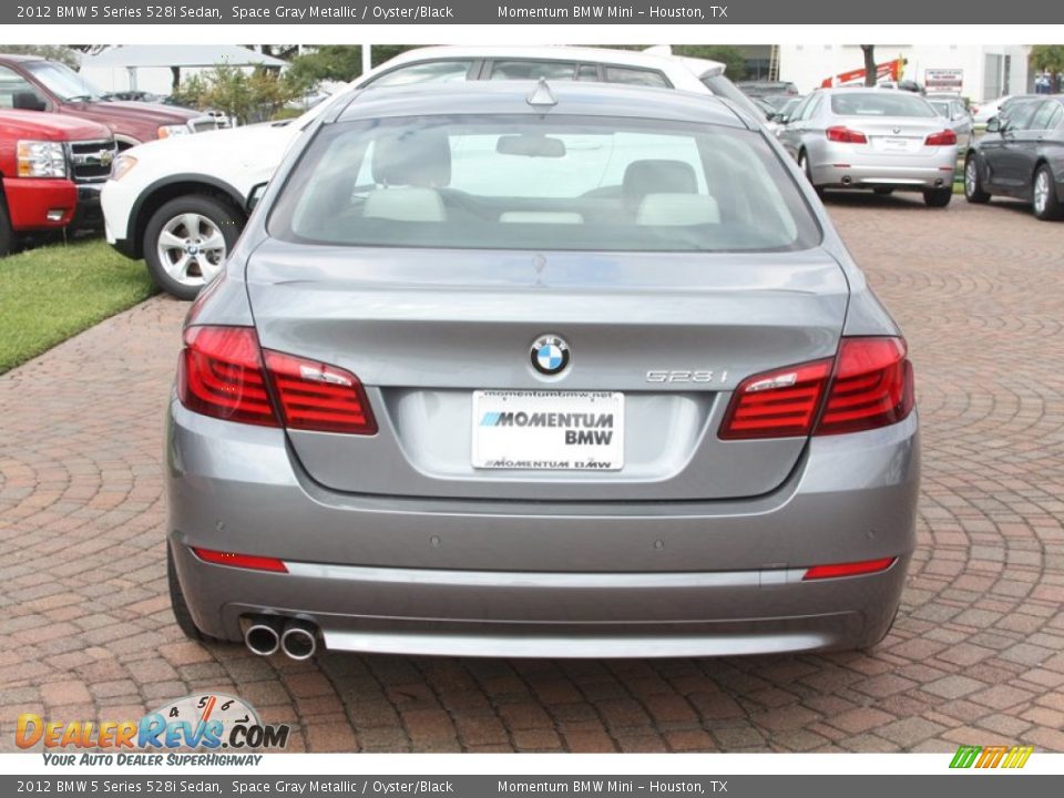 2012 BMW 5 Series 528i Sedan Space Gray Metallic / Oyster/Black Photo #6