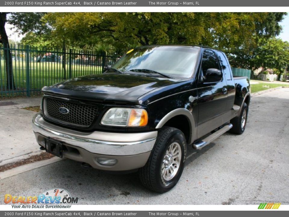 2003 Ford F150 King Ranch SuperCab 4x4 Black / Castano Brown Leather Photo #1