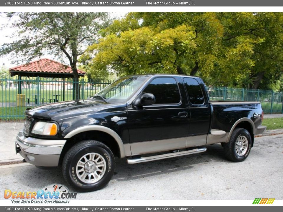 Black 2003 Ford F150 King Ranch SuperCab 4x4 Photo #2
