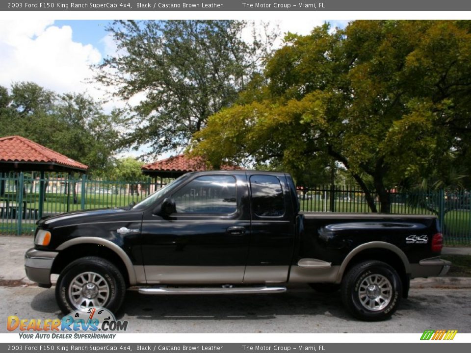 2003 Ford F150 King Ranch SuperCab 4x4 Black / Castano Brown Leather Photo #3