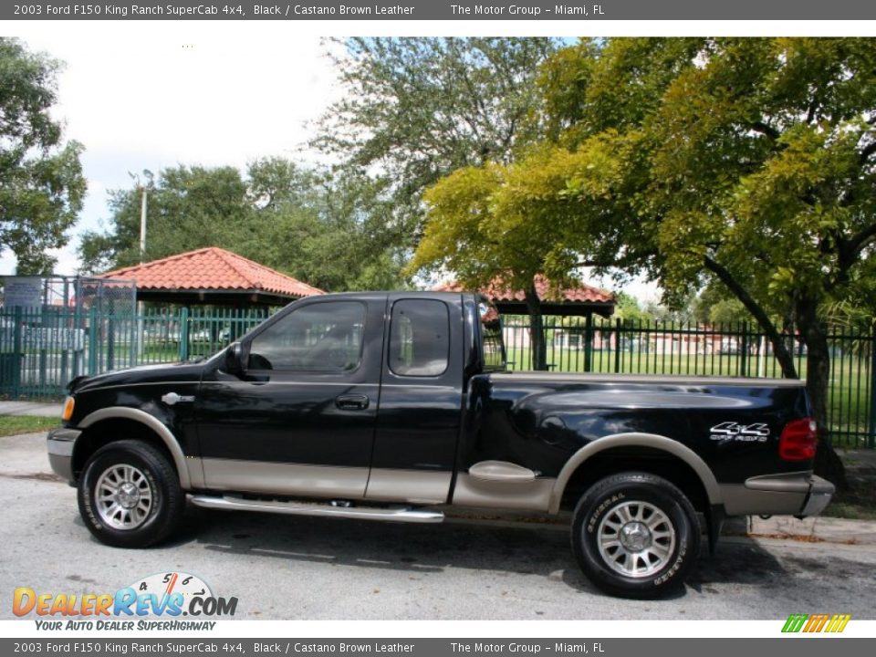 2003 Ford F150 King Ranch SuperCab 4x4 Black / Castano Brown Leather Photo #4