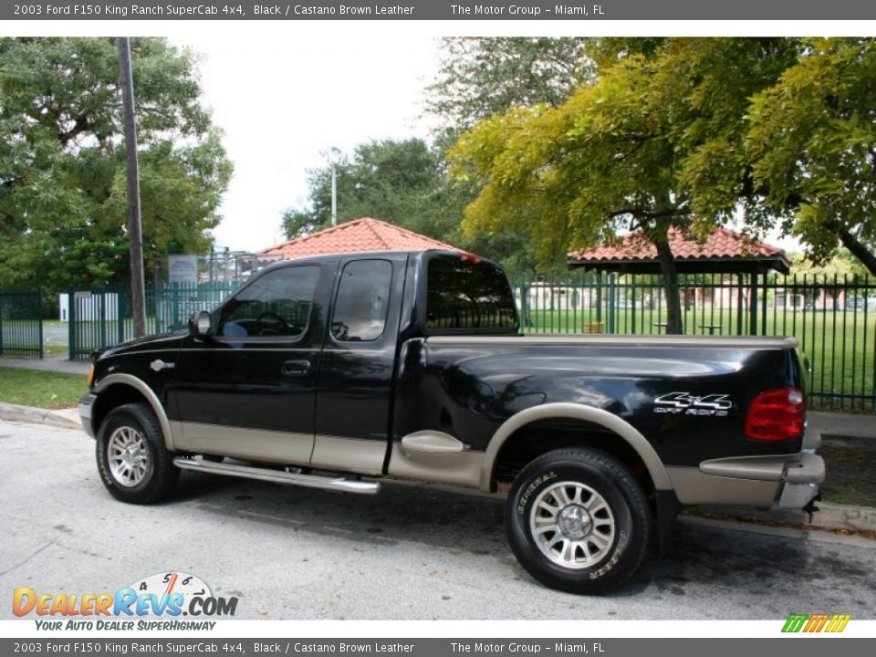 2003 Ford F150 King Ranch SuperCab 4x4 Black / Castano Brown Leather Photo #5