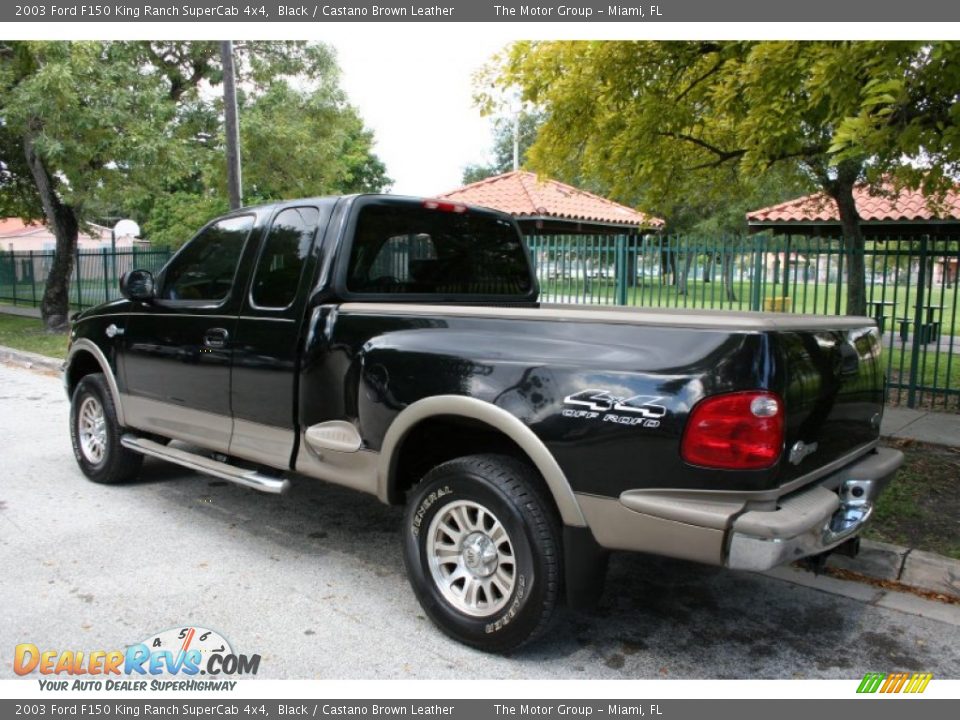 2003 Ford F150 King Ranch SuperCab 4x4 Black / Castano Brown Leather Photo #6