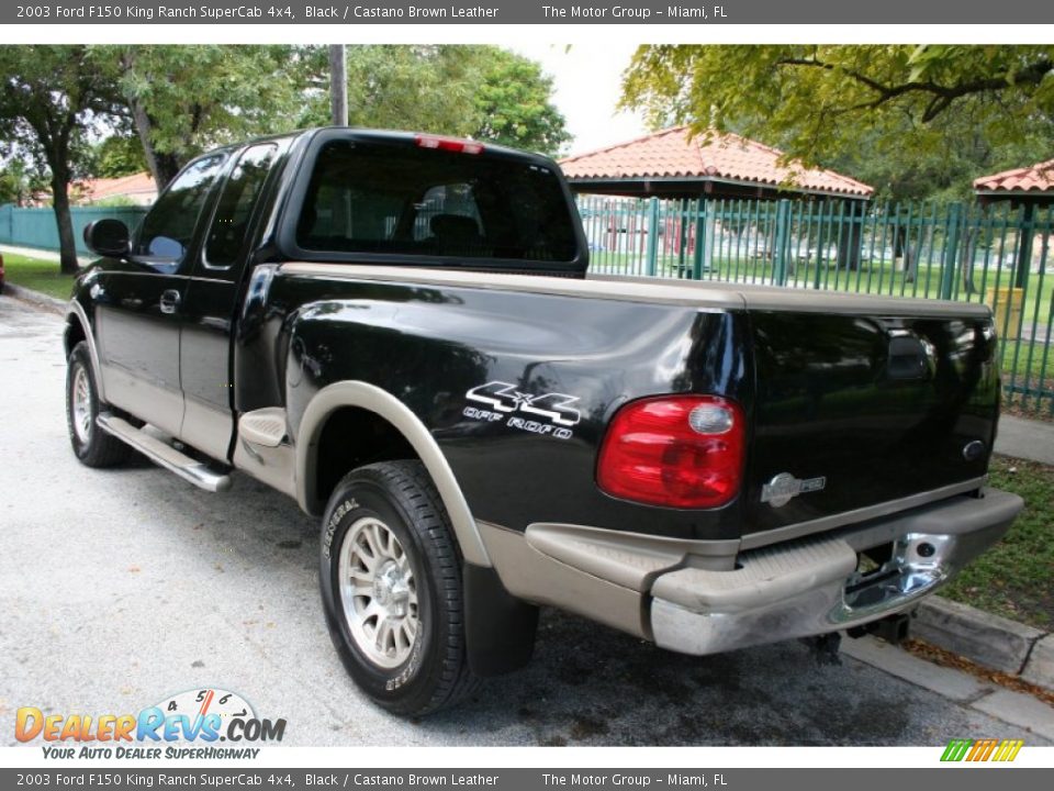 2003 Ford F150 King Ranch SuperCab 4x4 Black / Castano Brown Leather Photo #7