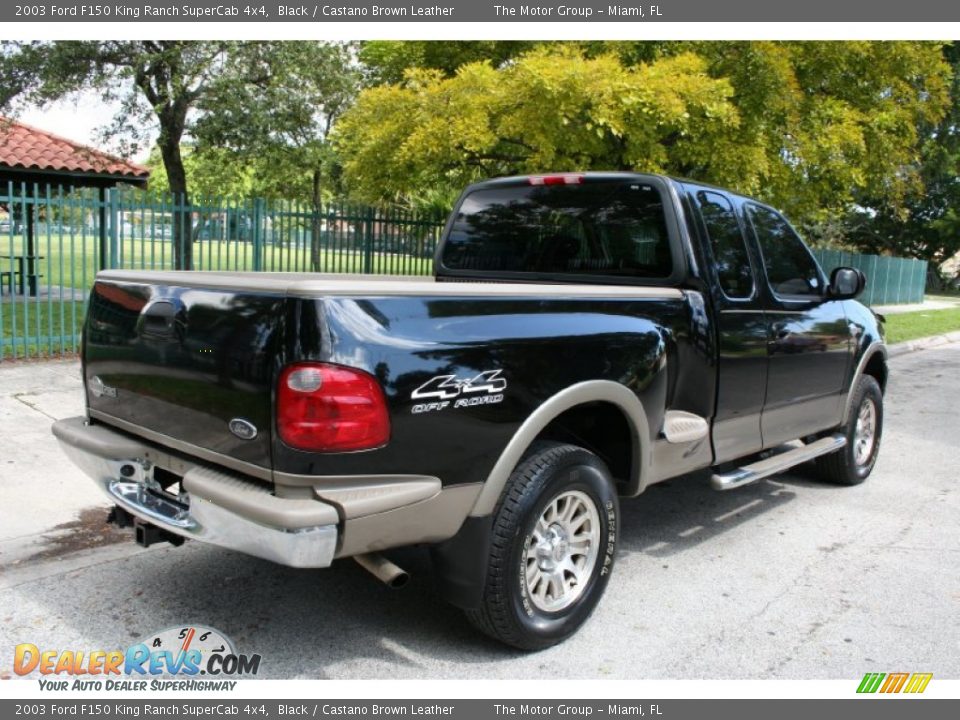 2003 Ford F150 King Ranch SuperCab 4x4 Black / Castano Brown Leather Photo #8
