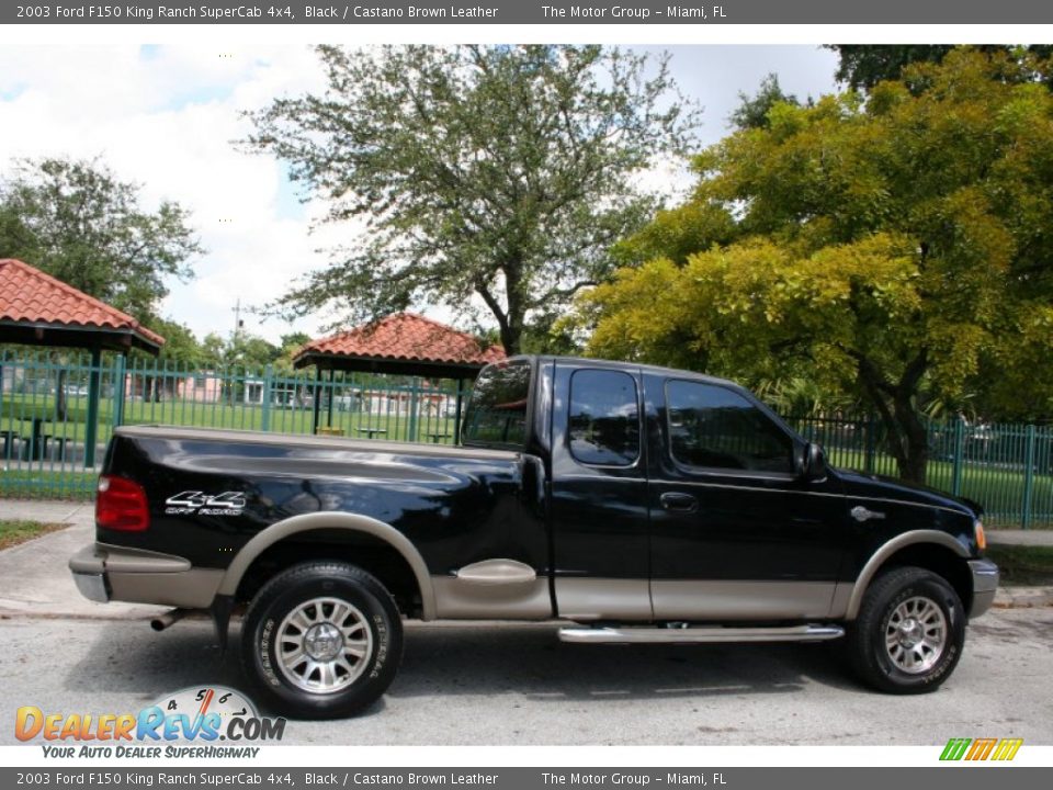 2003 Ford F150 King Ranch SuperCab 4x4 Black / Castano Brown Leather Photo #9