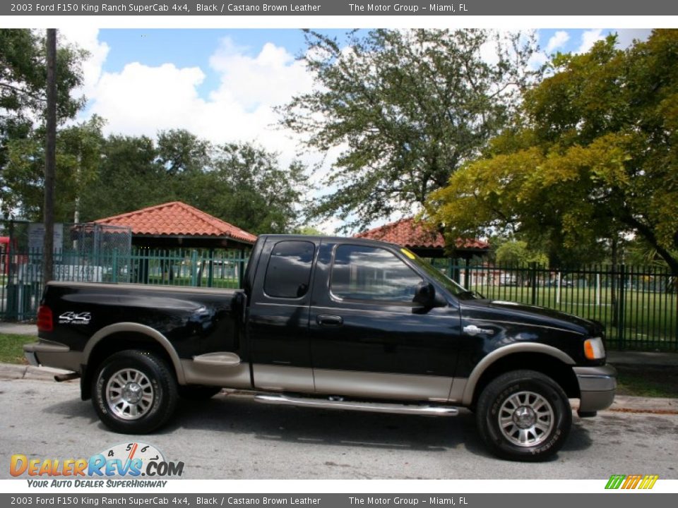 2003 Ford F150 King Ranch SuperCab 4x4 Black / Castano Brown Leather Photo #10