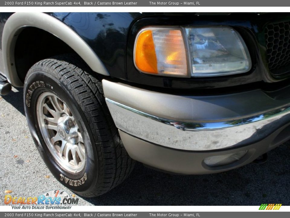 2003 Ford F150 King Ranch SuperCab 4x4 Black / Castano Brown Leather Photo #15