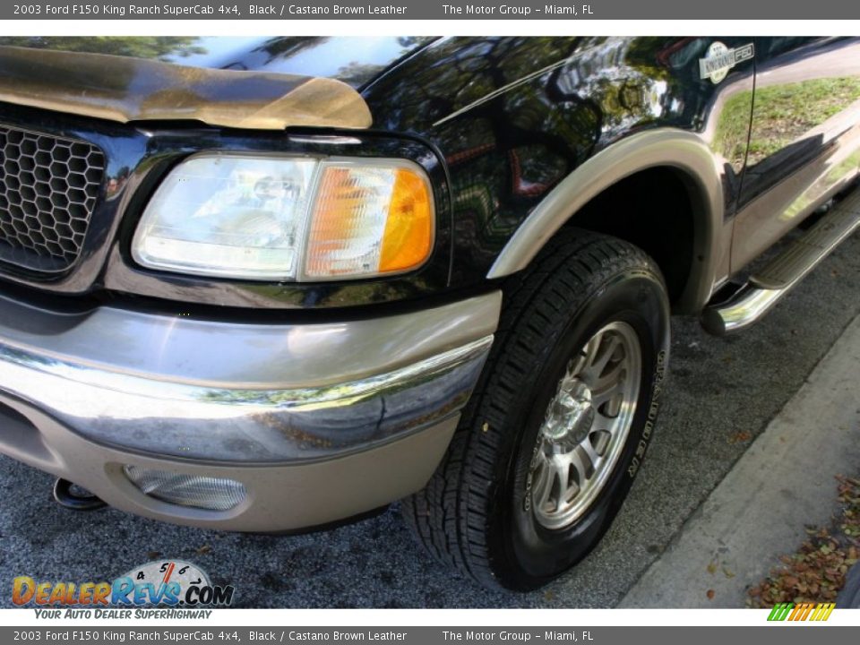 2003 Ford F150 King Ranch SuperCab 4x4 Black / Castano Brown Leather Photo #16