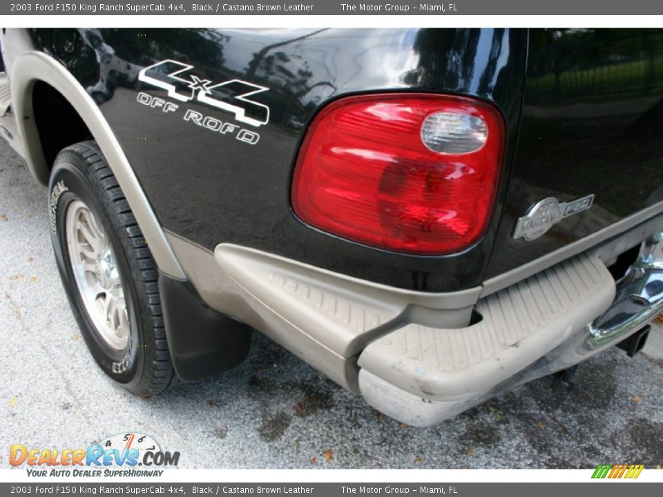 2003 Ford F150 King Ranch SuperCab 4x4 Black / Castano Brown Leather Photo #17