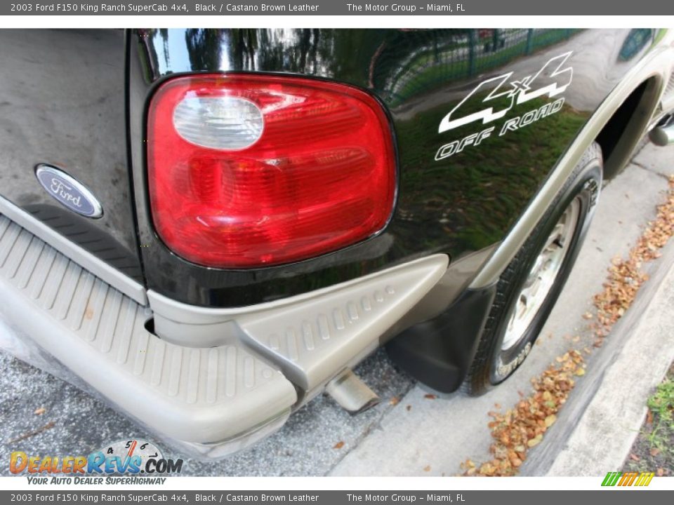 2003 Ford F150 King Ranch SuperCab 4x4 Black / Castano Brown Leather Photo #18