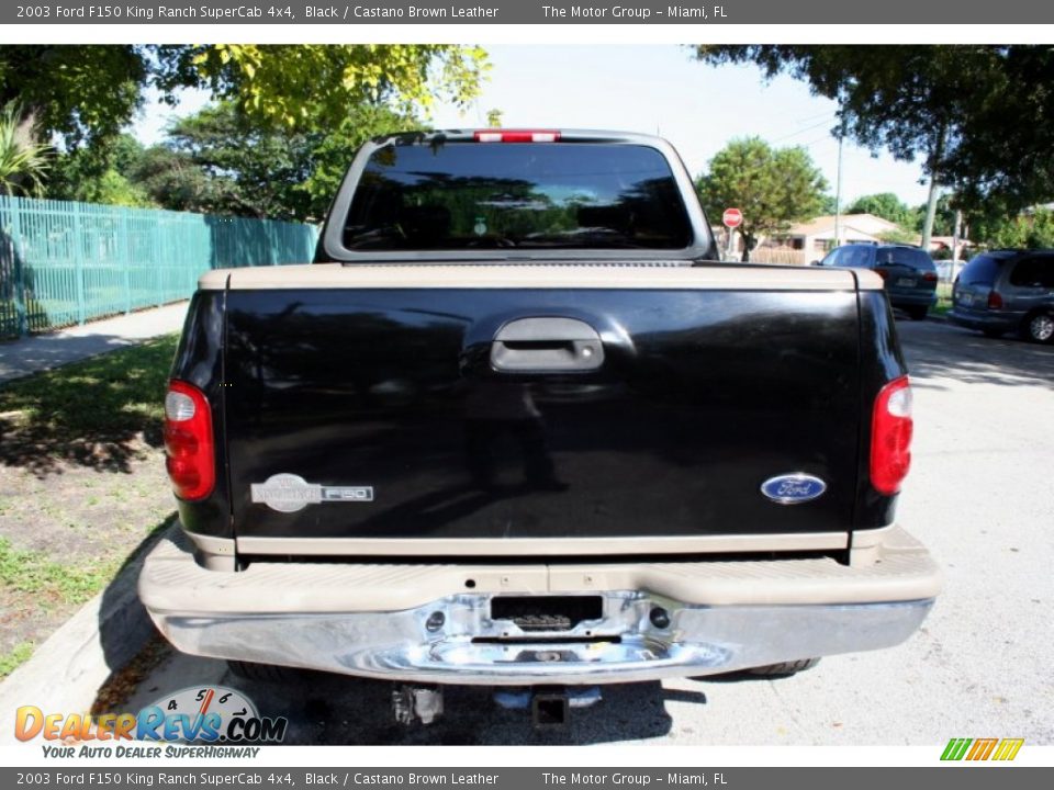 2003 Ford F150 King Ranch SuperCab 4x4 Black / Castano Brown Leather Photo #19