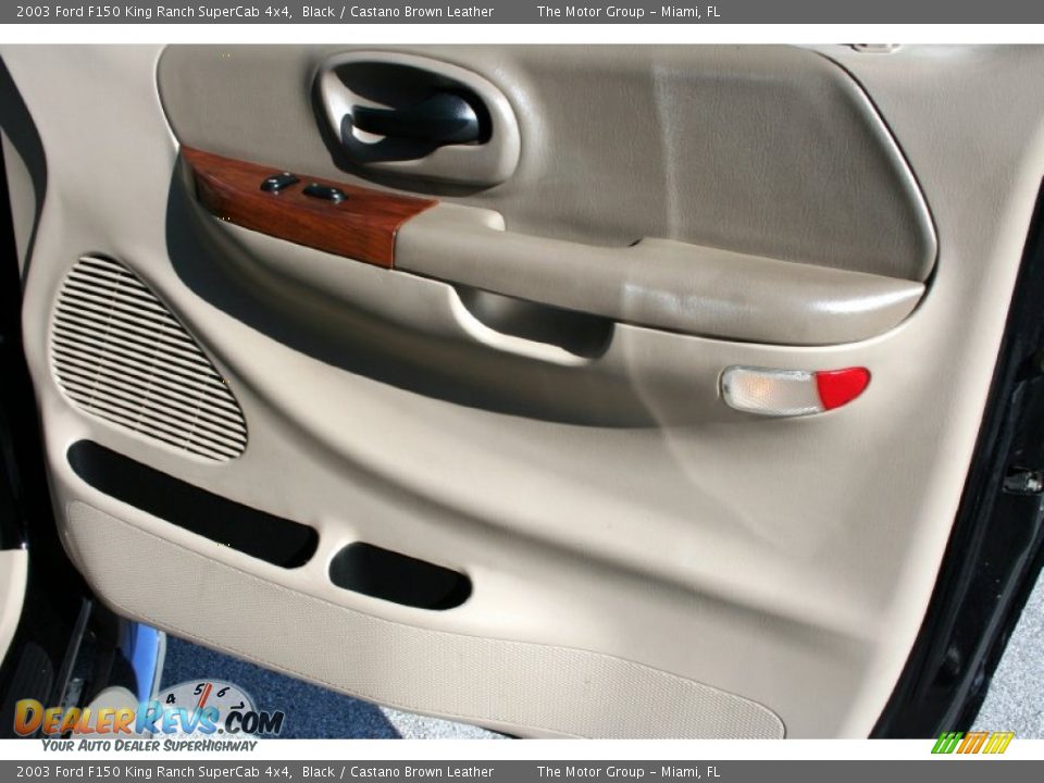 2003 Ford F150 King Ranch SuperCab 4x4 Black / Castano Brown Leather Photo #30