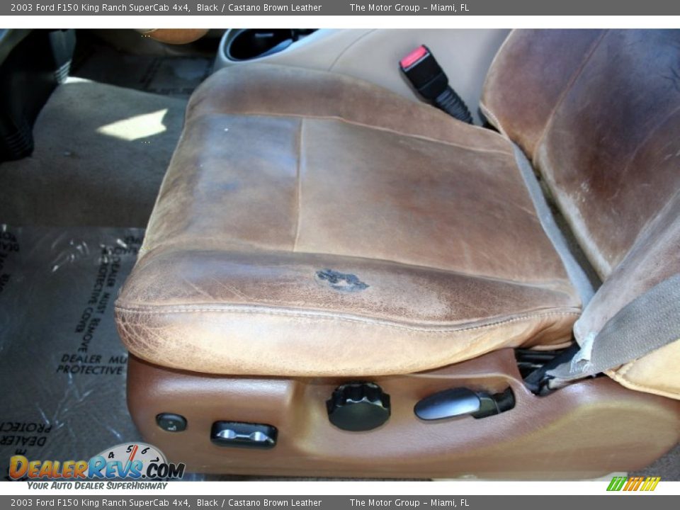2003 Ford F150 King Ranch SuperCab 4x4 Black / Castano Brown Leather Photo #33