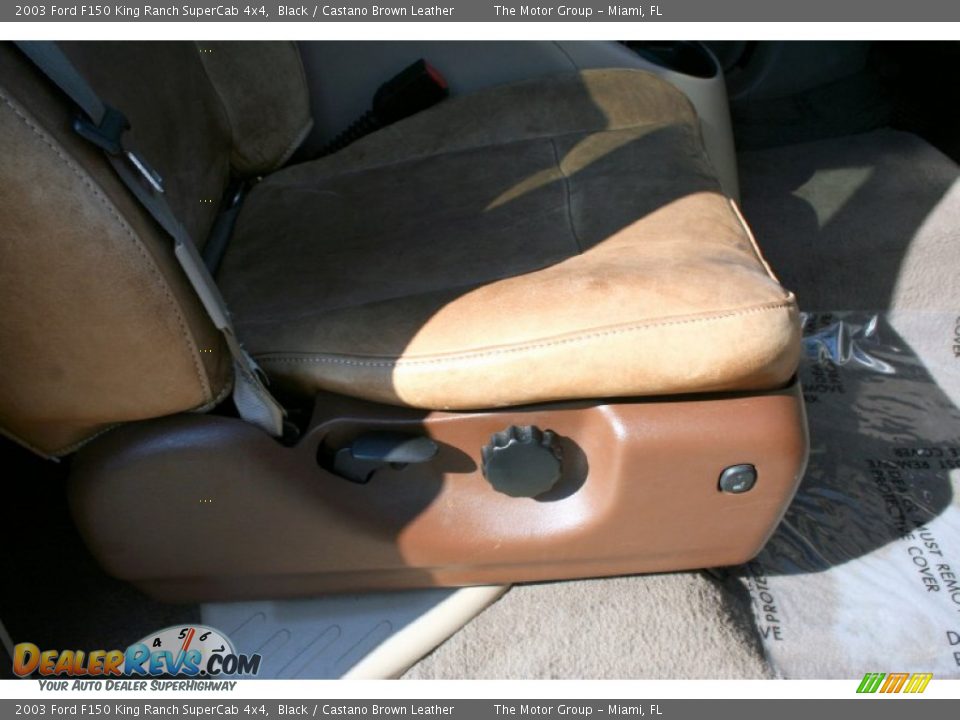 2003 Ford F150 King Ranch SuperCab 4x4 Black / Castano Brown Leather Photo #34