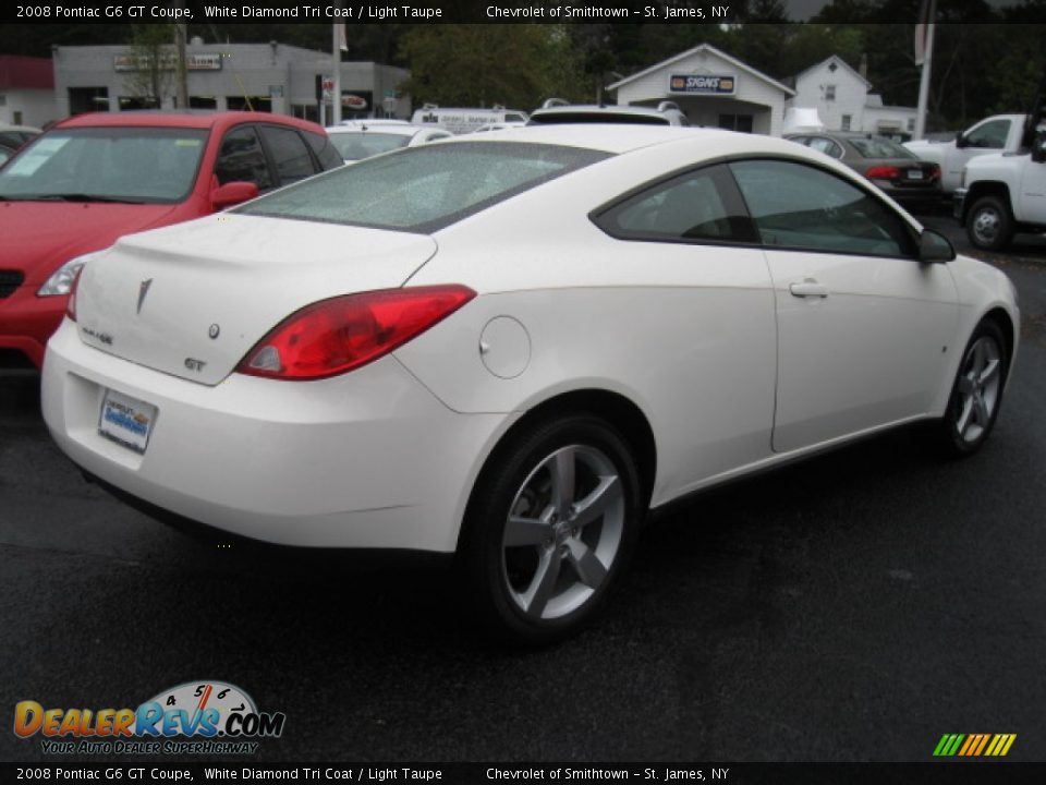 2008 Pontiac G6 GT Coupe White Diamond Tri Coat / Light Taupe Photo #4
