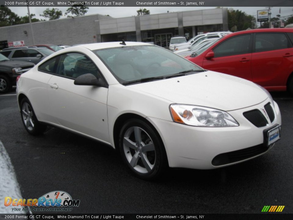 2008 Pontiac G6 GT Coupe White Diamond Tri Coat / Light Taupe Photo #5