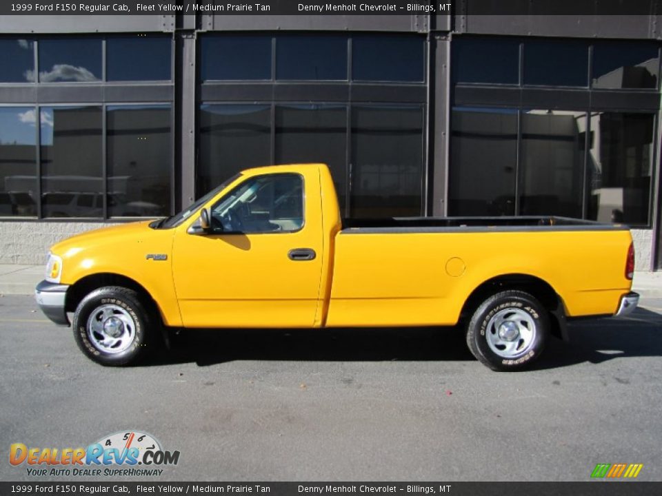 1999 Ford F150 Regular Cab Fleet Yellow / Medium Prairie Tan Photo #2