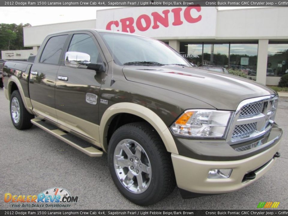 2012 Dodge Ram 1500 Laramie Longhorn Crew Cab 4x4 Sagebrush Pearl / Light Pebble Beige/Bark Brown Photo #1