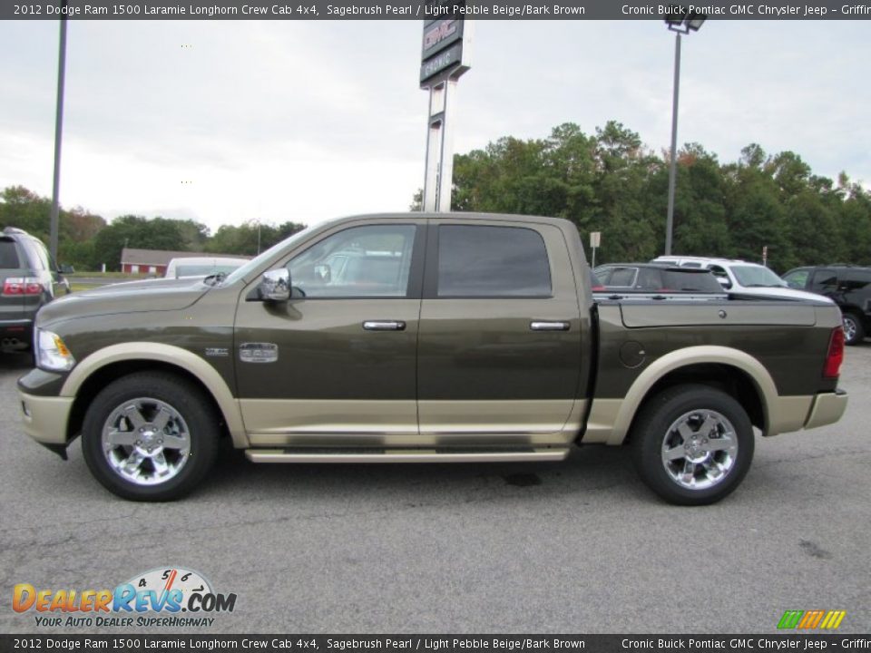 2012 Dodge Ram 1500 Laramie Longhorn Crew Cab 4x4 Sagebrush Pearl / Light Pebble Beige/Bark Brown Photo #4